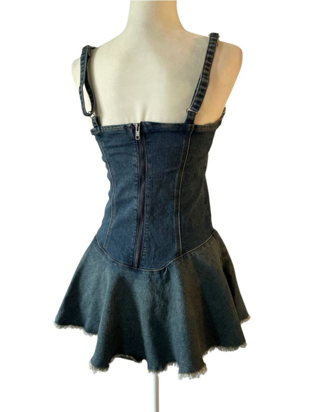 Dolls Kill Current Mood Little Miss Attitude Mini Denim Dress SZ M Grunge Fest - Picture 4 of 10